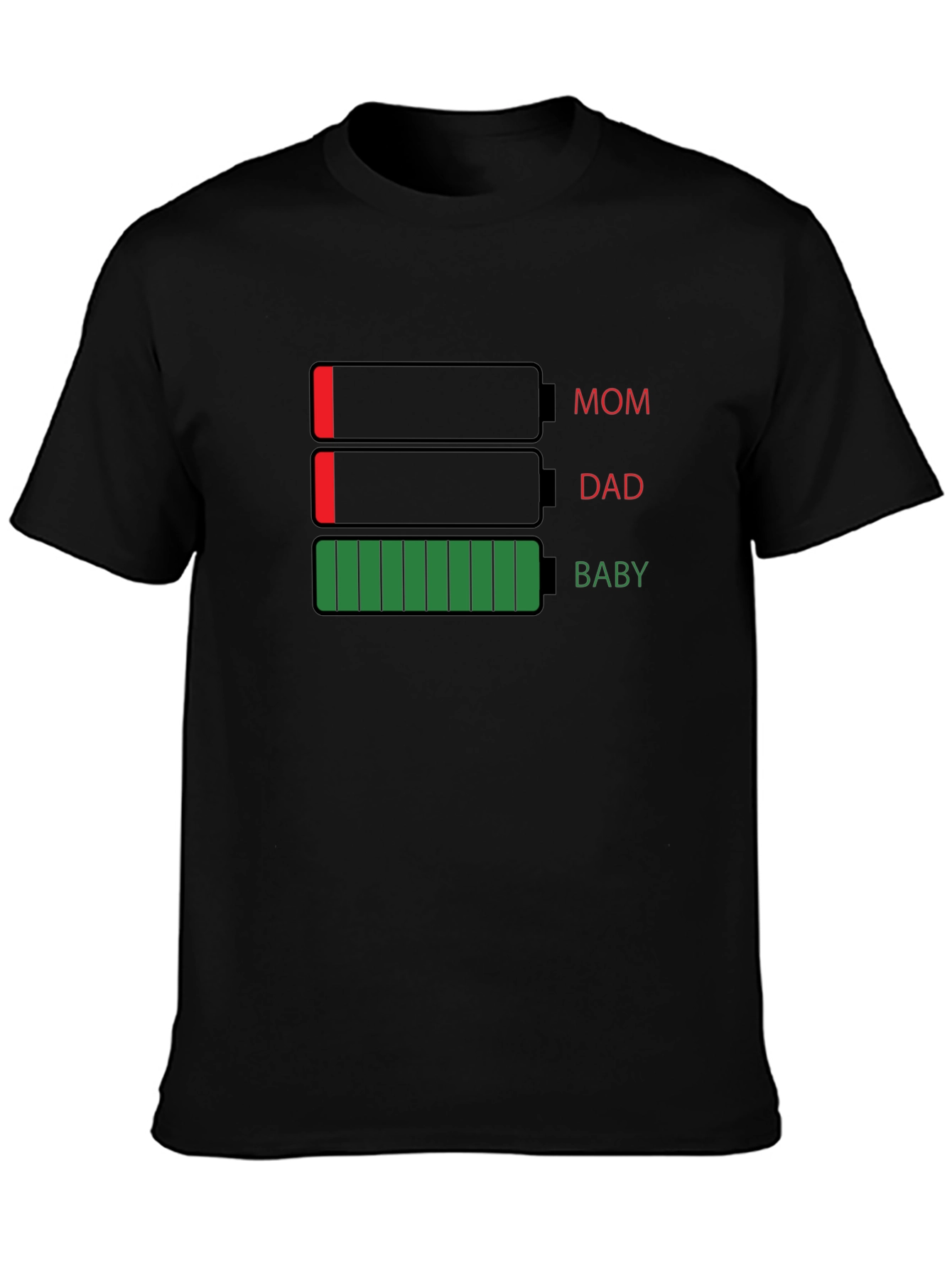 Funny Mom Dad Baby Battery T-Shirt