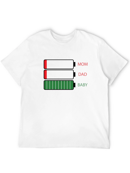 Funny Mom Dad Baby Battery T-Shirt