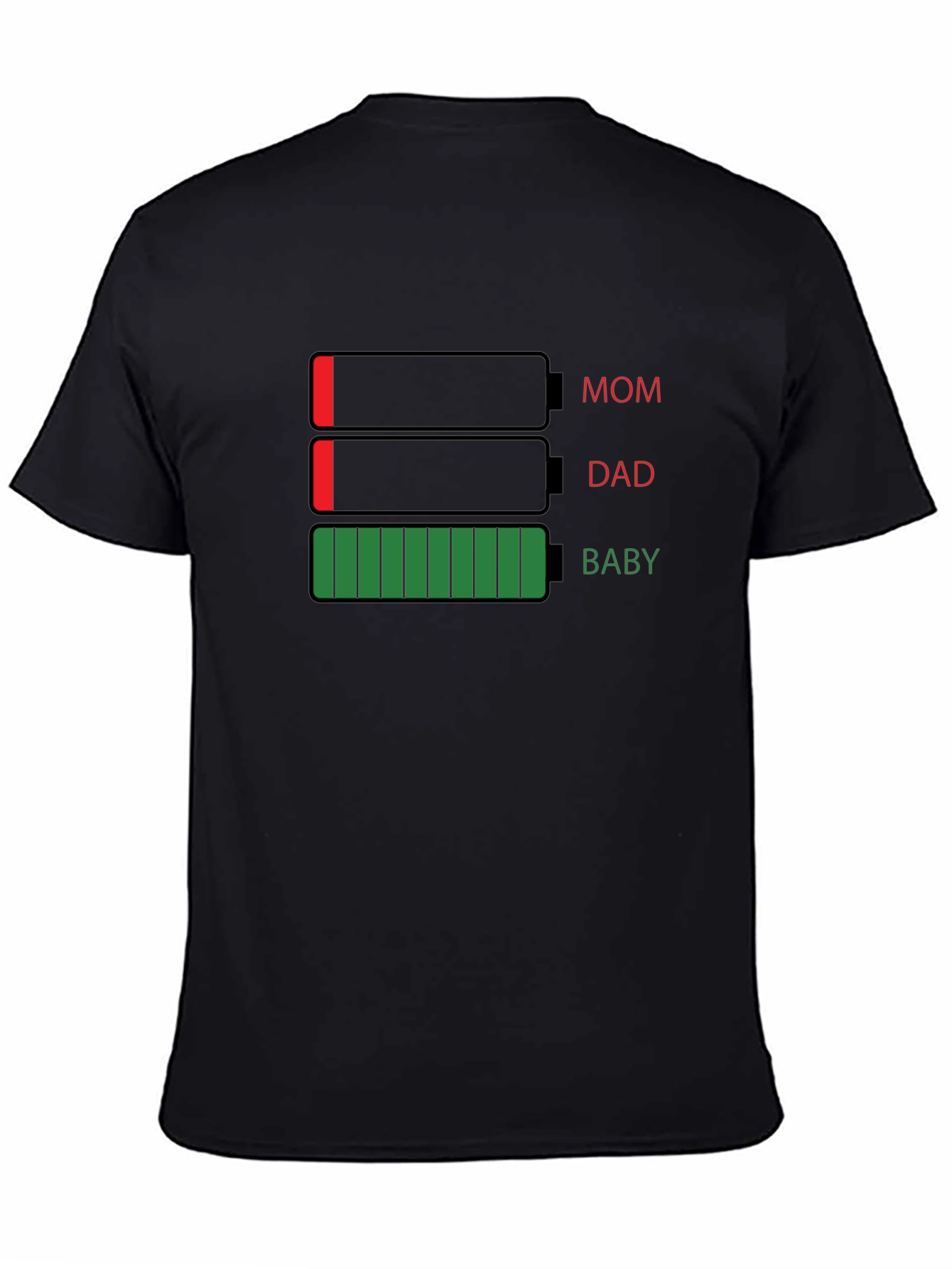 Funny Mom Dad Baby Battery T-Shirt