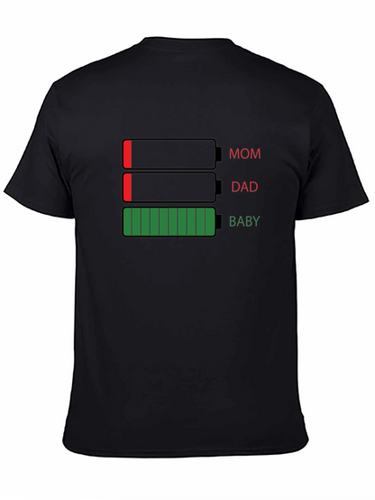 Funny Mom Dad Baby Battery T-Shirt