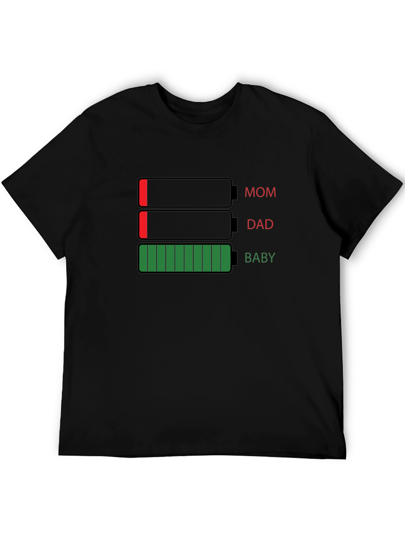 Funny Mom Dad Baby Battery T-Shirt