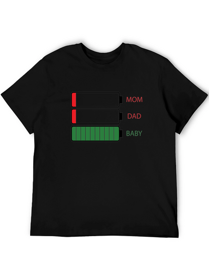 Funny Mom Dad Baby Battery T-Shirt