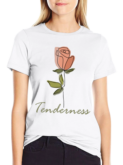 Tenderness Rose Graphic Tee - Stylish Comfort