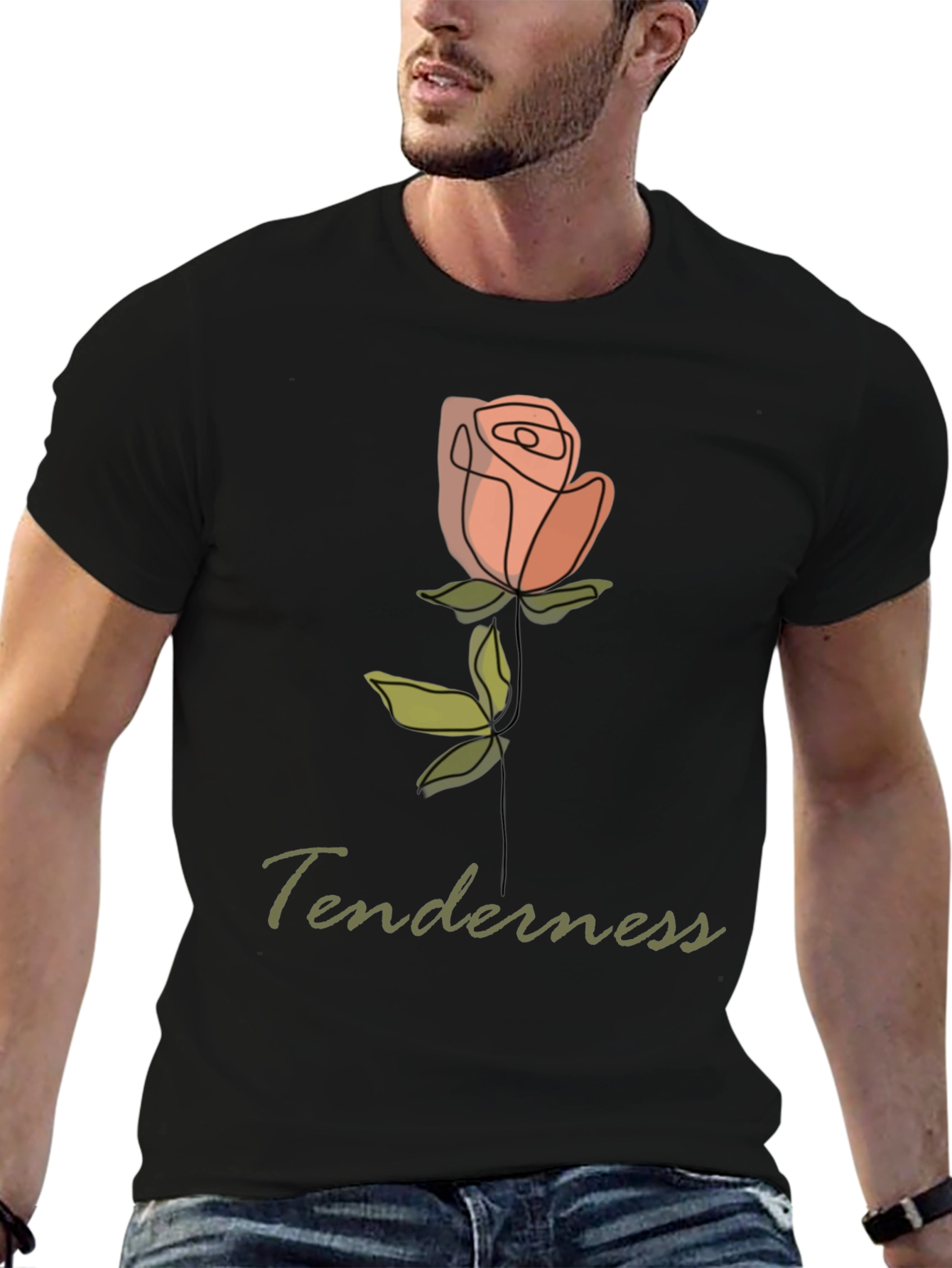 Tenderness Rose Graphic Tee - Stylish Comfort