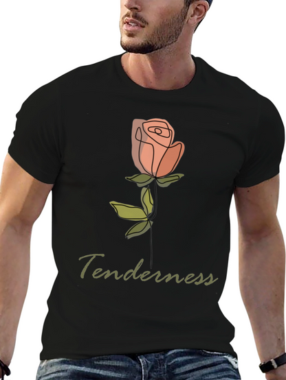 Tenderness Rose Graphic Tee - Stylish Comfort