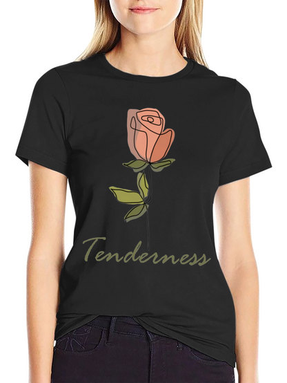 Tenderness Rose Graphic Tee - Stylish Comfort
