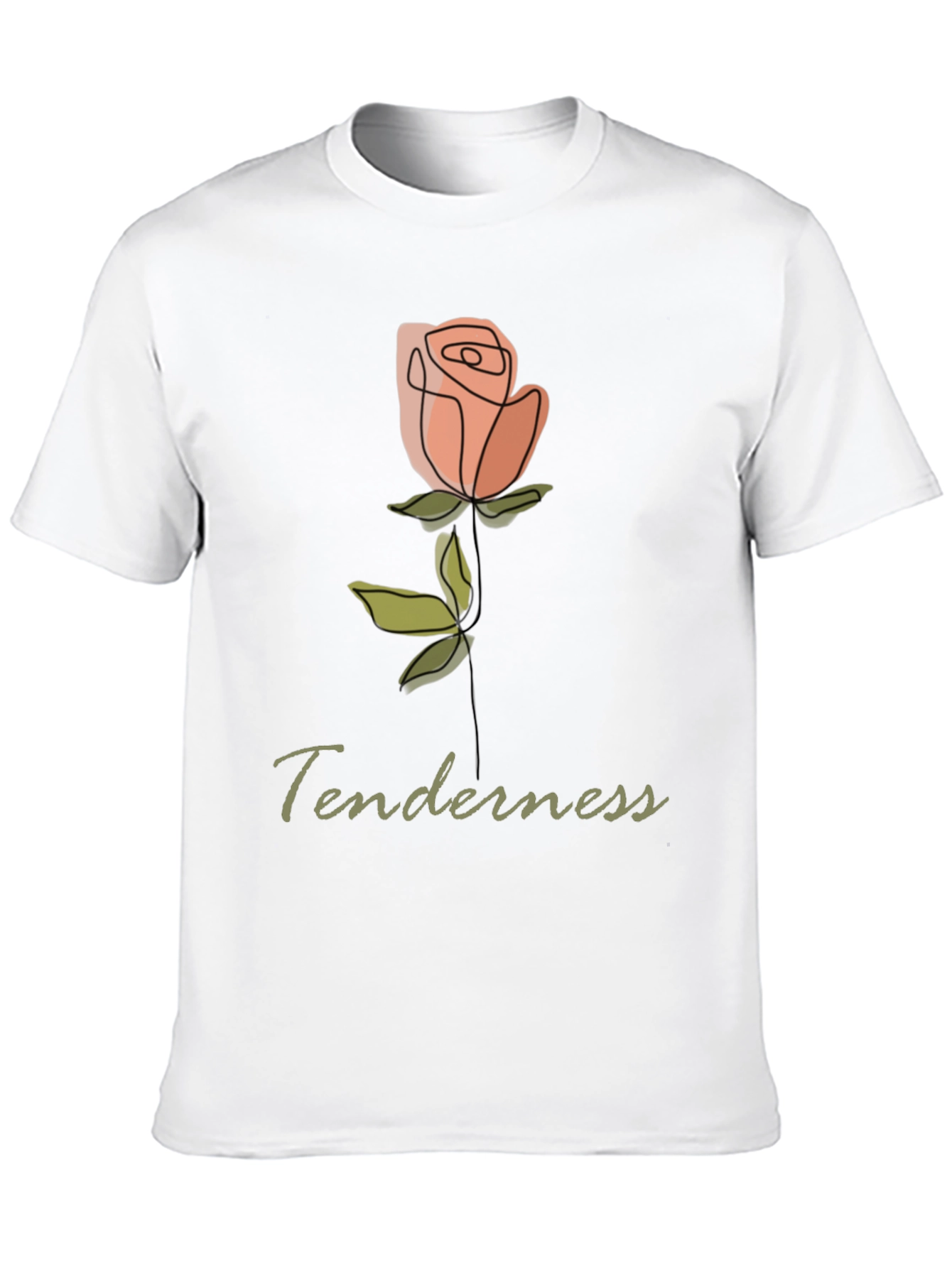 Tenderness Rose Graphic Tee - Stylish Comfort