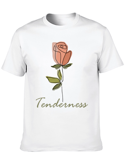 Tenderness Rose Graphic Tee - Stylish Comfort