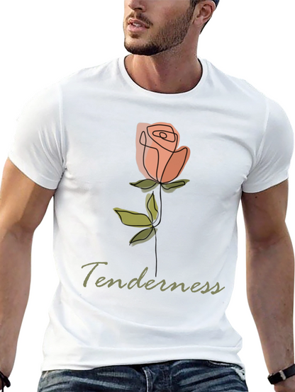 Tenderness Rose Graphic Tee - Stylish Comfort