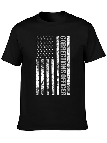 Corrections Officer American Flag Graphic T-Shirt