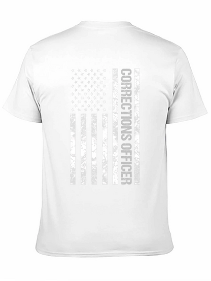 Corrections Officer American Flag Graphic T-Shirt