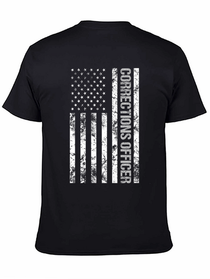 Corrections Officer American Flag Graphic T-Shirt