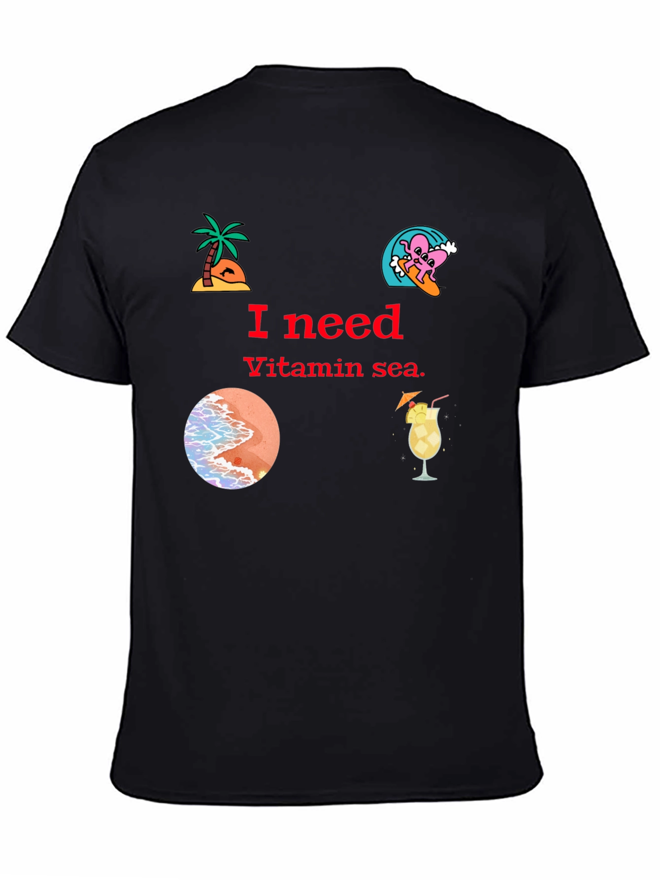 Vitamin Sea Black T-Shirt