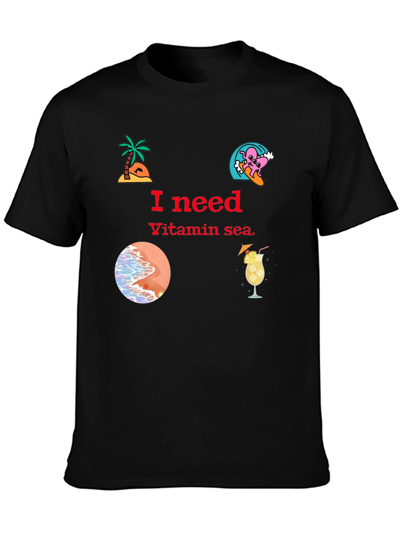Vitamin Sea Black T-Shirt