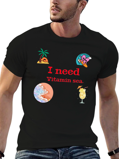 Vitamin Sea Black T-Shirt