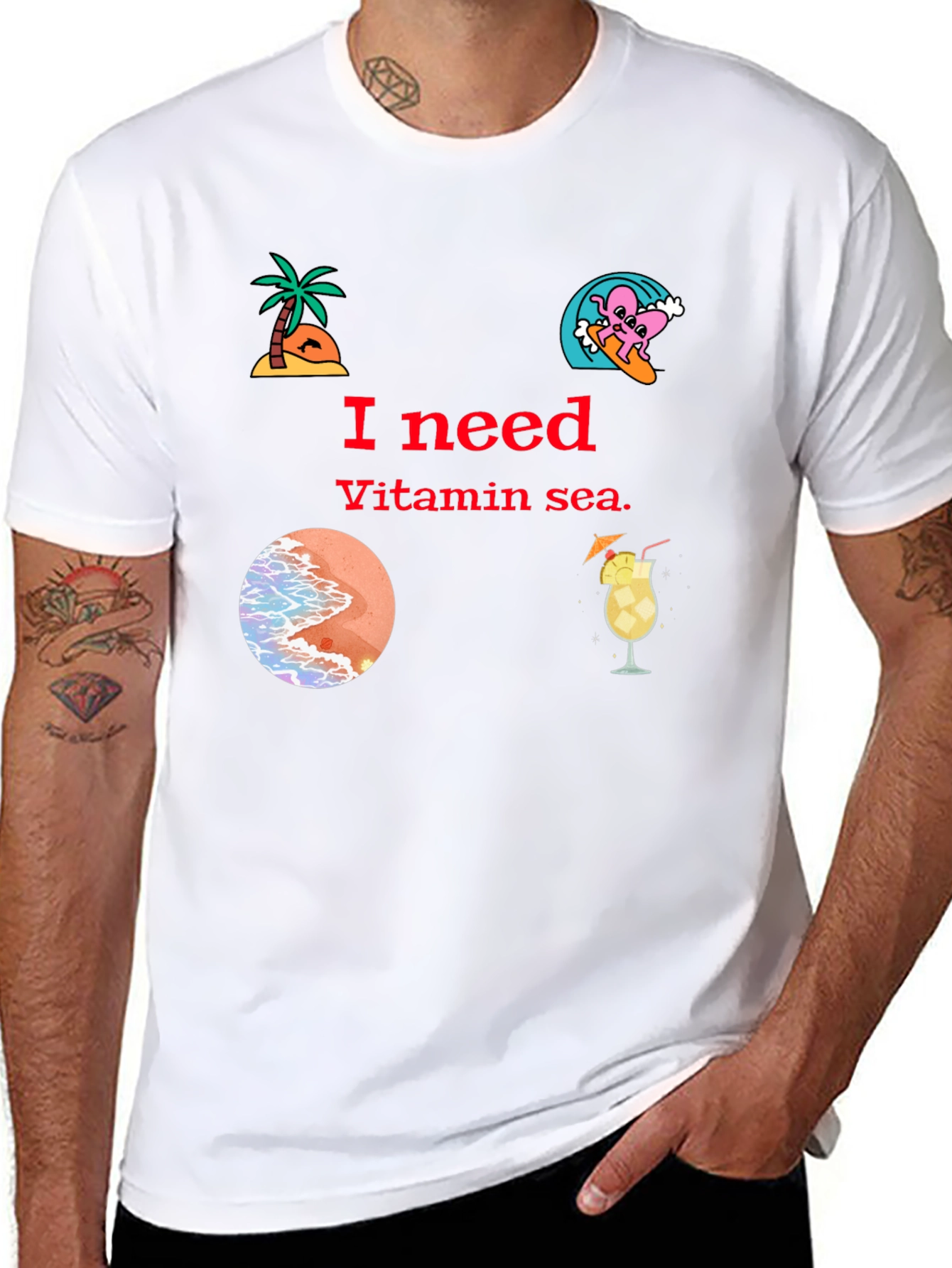 Vitamin Sea Black T-Shirt