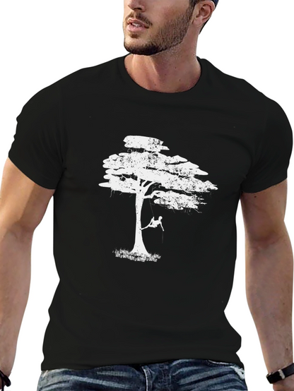 Tree Swing Graphic Tee - Black Casual Shirt