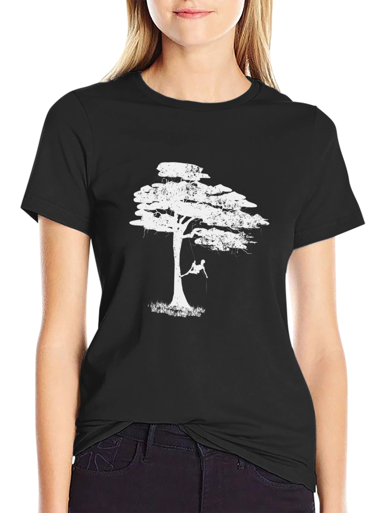 Tree Swing Graphic Tee - Black Casual Shirt