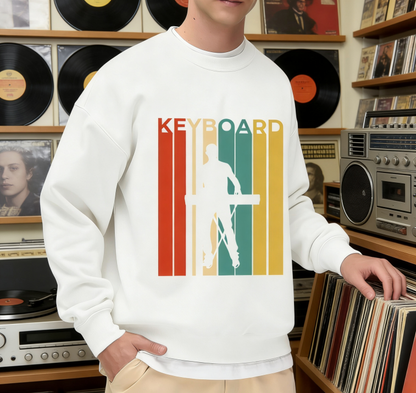Nostalgic Keyboardist Stripe Graphic Pullover