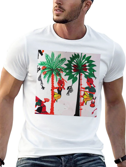Artistic Print Black T-Shirt