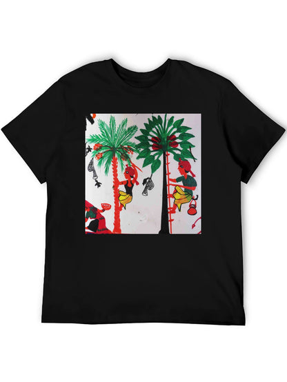 Artistic Print Black T-Shirt