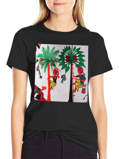 Artistic Print Black T-Shirt
