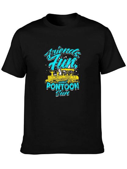 Friends Fun Pontoon Sun Black T-Shirt