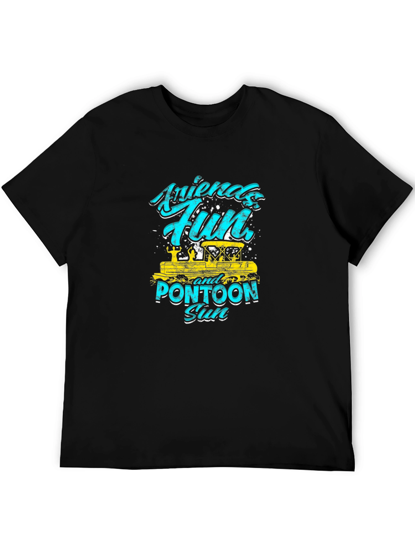 Friends Fun Pontoon Sun Black T-Shirt