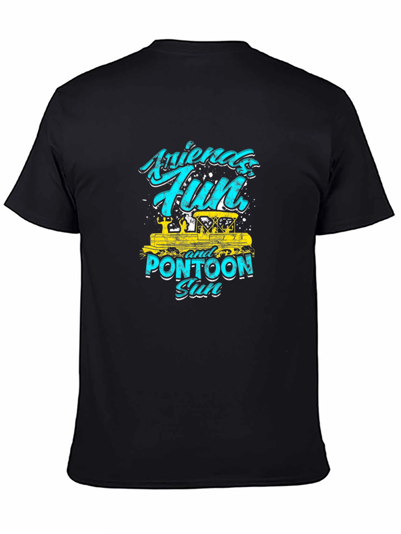 Friends Fun Pontoon Sun Black T-Shirt
