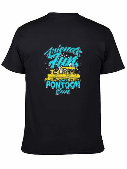 Friends Fun Pontoon Sun Black T-Shirt