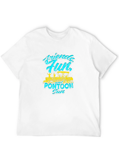 Friends Fun Pontoon Sun Black T-Shirt