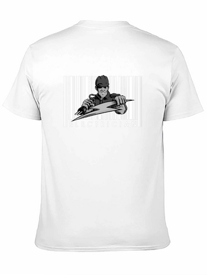 Electrician Barcode Graphic T-Shirt - Bold Design