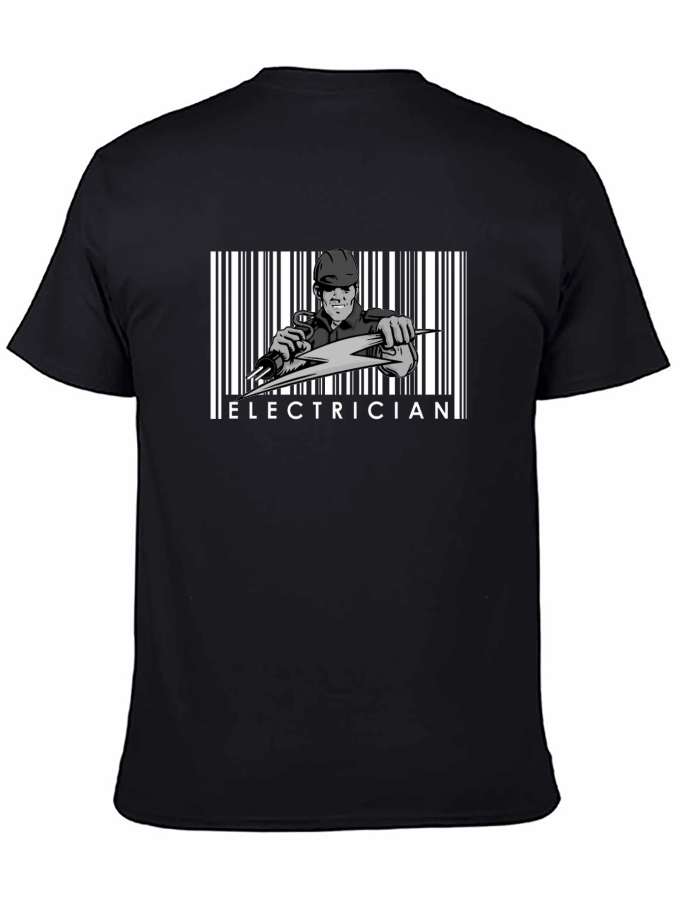 Electrician Barcode Graphic T-Shirt - Bold Design