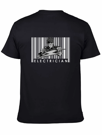 Electrician Barcode Graphic T-Shirt - Bold Design