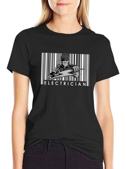 Electrician Barcode Graphic T-Shirt - Bold Design