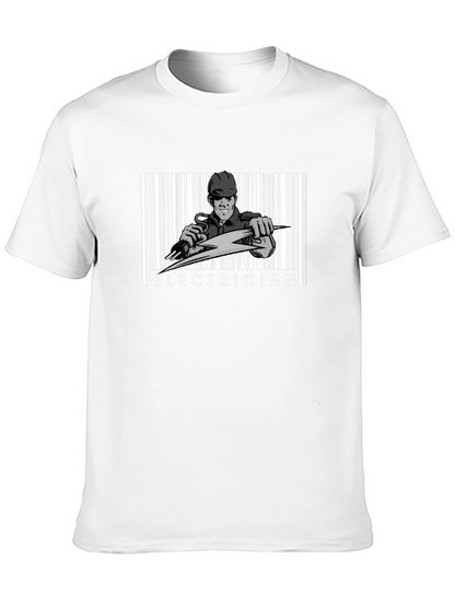 Electrician Barcode Graphic T-Shirt - Bold Design