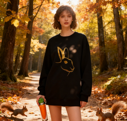 "Golden Bunny" Sleek Silhouette Crewneck