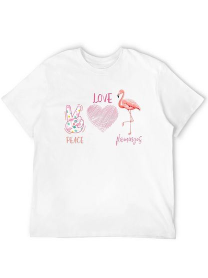 Peace Love Flamingos Graphic T-Shirt