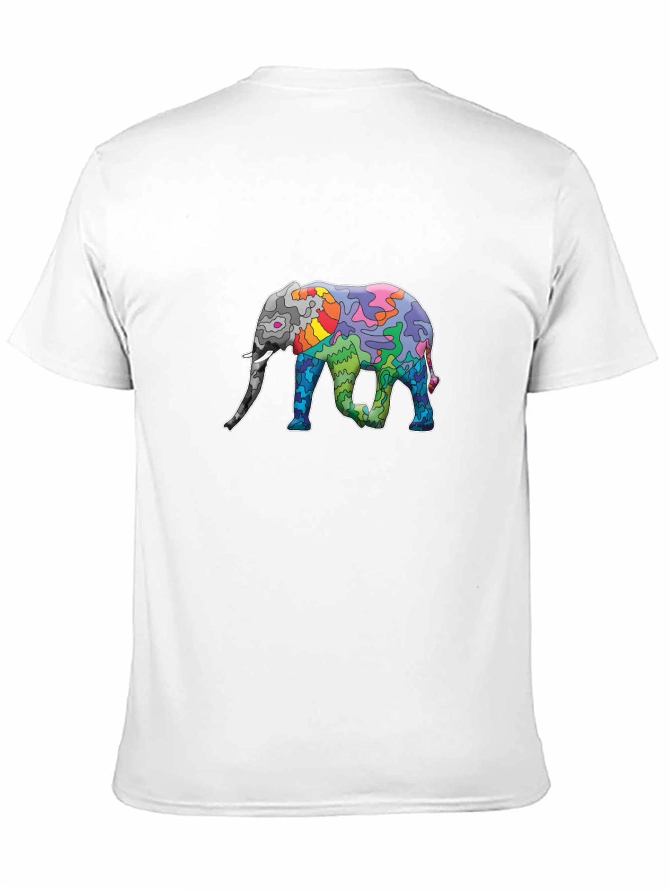 Elephant Art Print Black T-Shirt - Unique Design