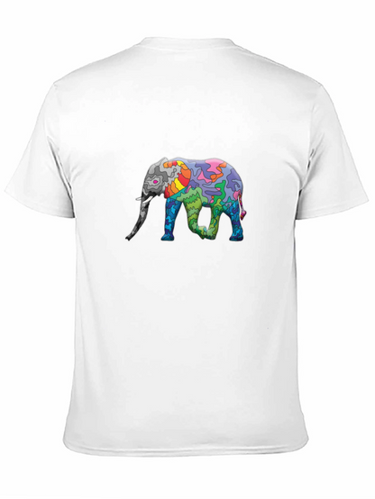 Elephant Art Print Black T-Shirt - Unique Design