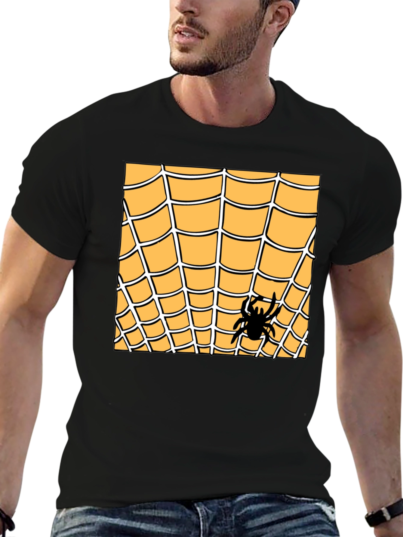 Spider Web Graphic Tee - Halloween Costume Shirt