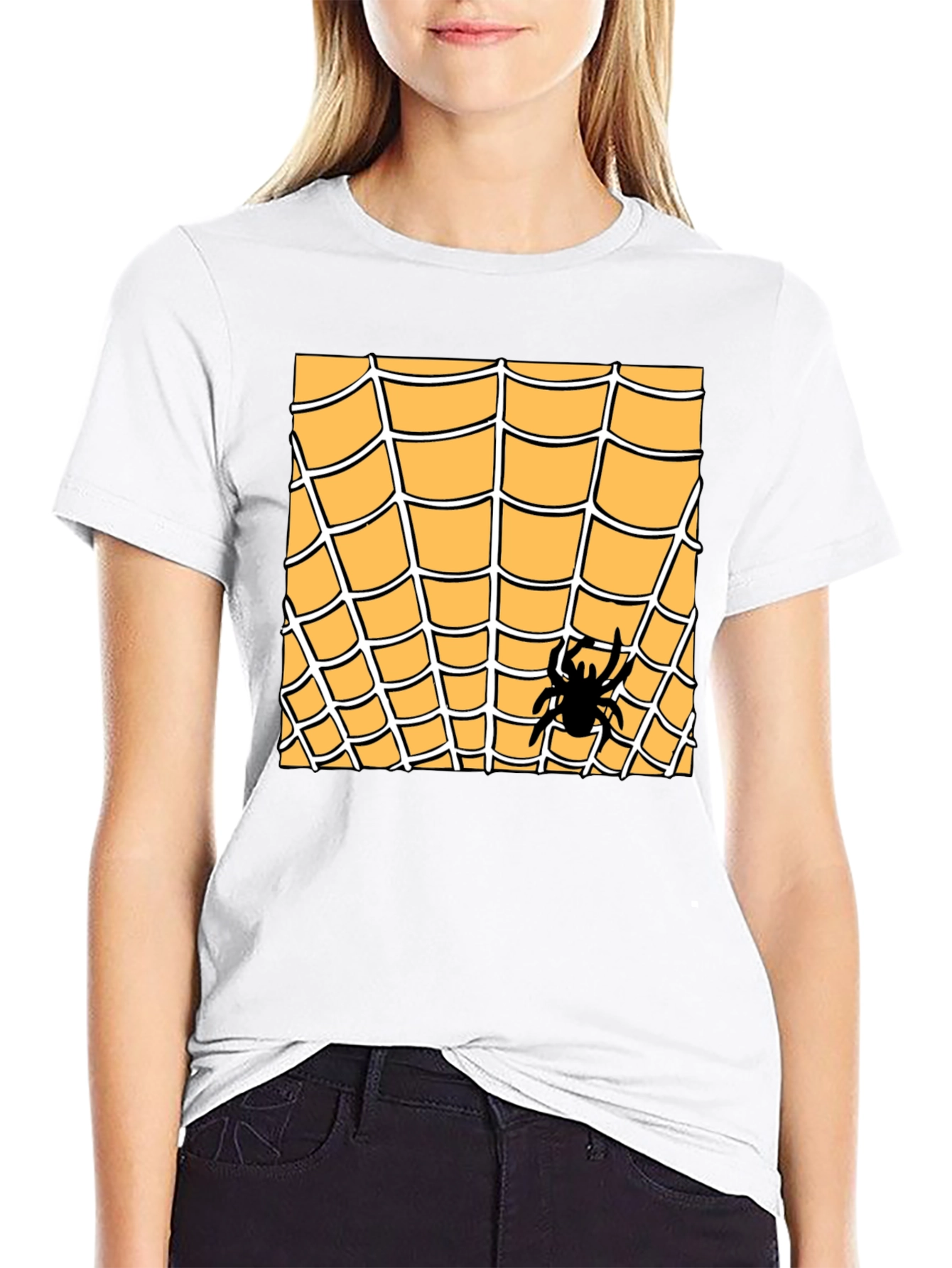Spider Web Graphic Tee - Halloween Costume Shirt