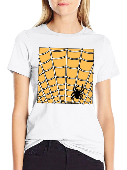 Spider Web Graphic Tee - Halloween Costume Shirt