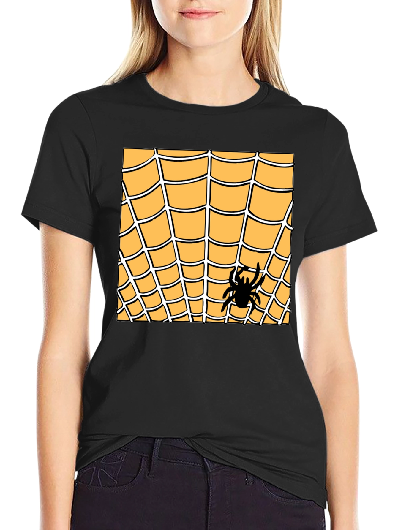 Spider Web Graphic Tee - Halloween Costume Shirt