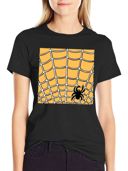 Spider Web Graphic Tee - Halloween Costume Shirt