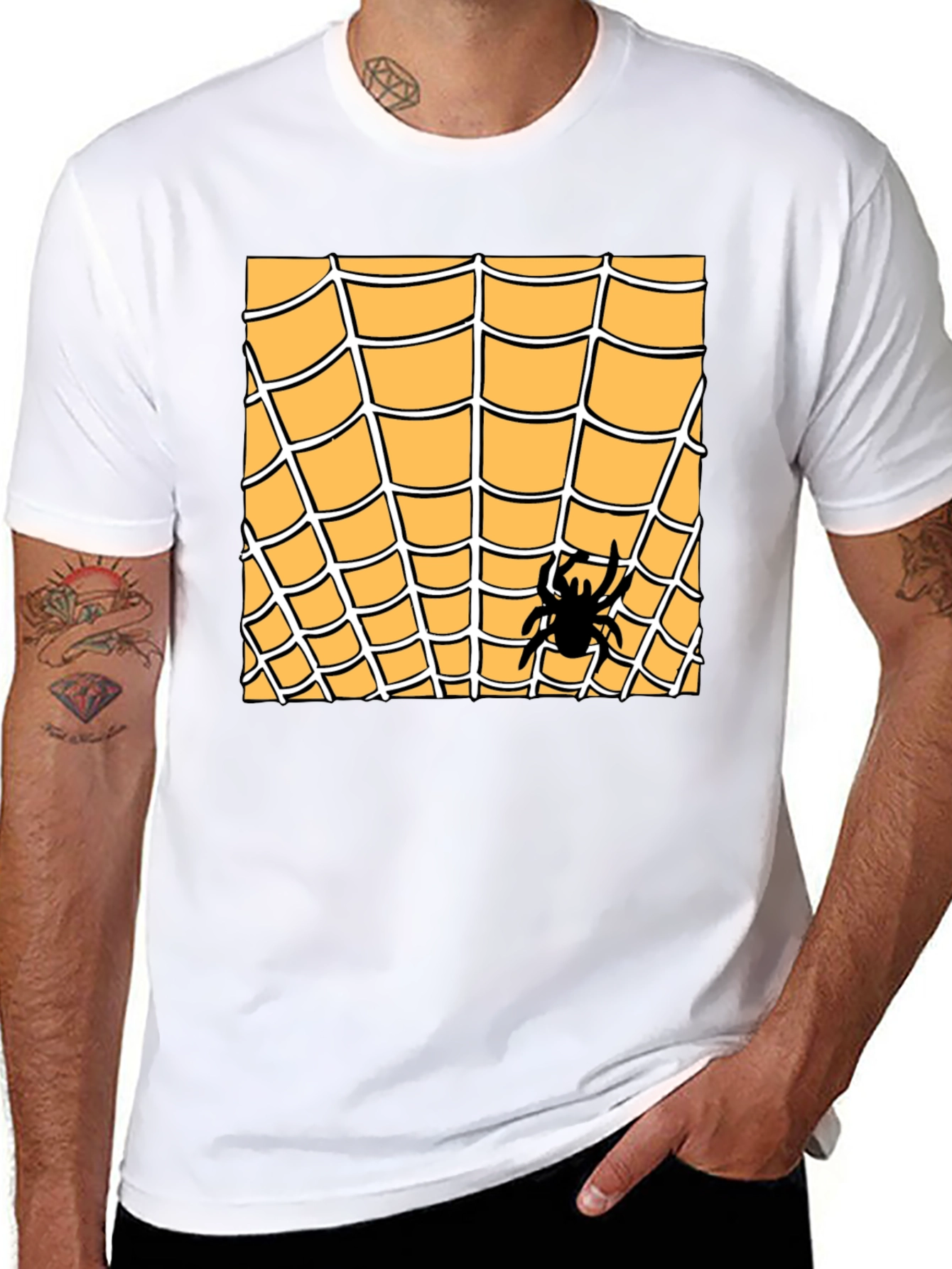 Spider Web Graphic Tee - Halloween Costume Shirt