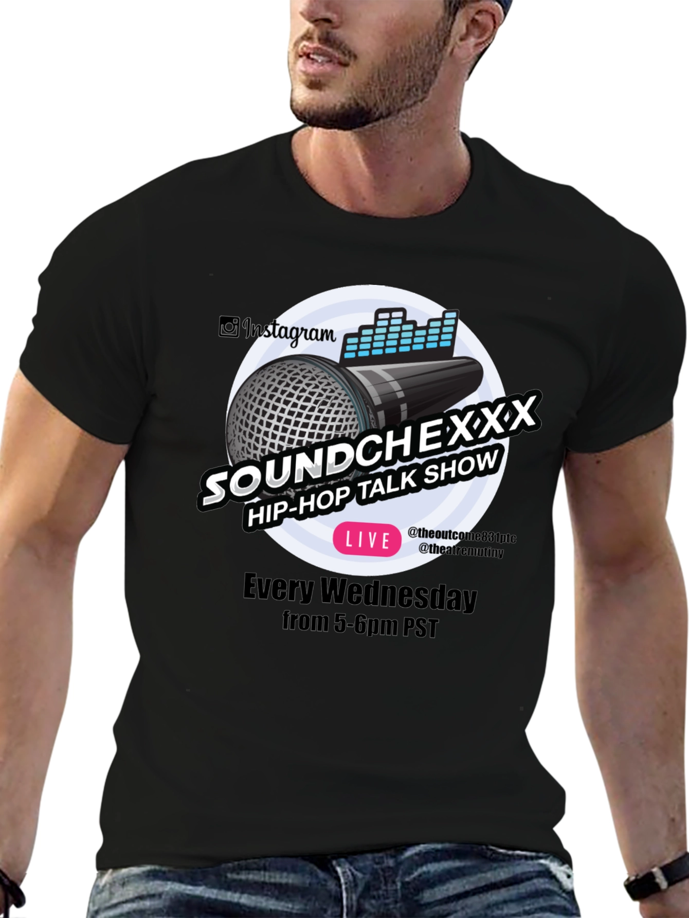 Soundchexxx Hip-Hop Talk Show Black T-Shirt