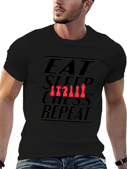Eat Sleep Chess Repeat Black T-Shirt