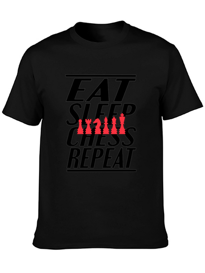 Eat Sleep Chess Repeat Black T-Shirt