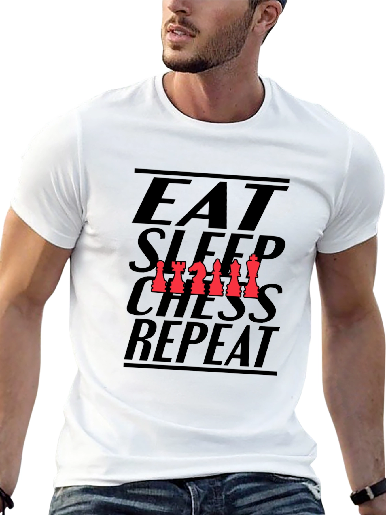Eat Sleep Chess Repeat Black T-Shirt